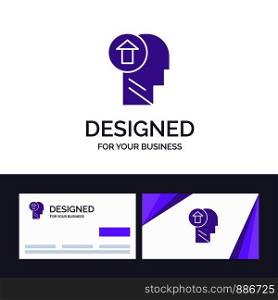 Creative Business Card and Logo template Arrow, Head, Human, Knowledge, Mind, Up Vector Illustration