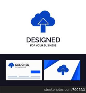 Creative Business Card and Logo template Arrow, Upload, Up, Cloud Vector Illustration