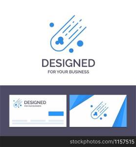 Creative Business Card and Logo template Asteroid, Comet, Space Vector Illustration
