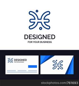 Creative Business Card and Logo template Astrology, Horoscope, Pisces, Greece Vector Illustration
