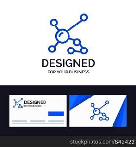 Creative Business Card and Logo template Atom, Biochemistry, Biology, Dna, Genetic Vector Illustration