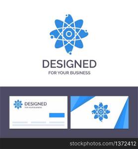 Creative Business Card and Logo template Atom, Education, Nuclear Vector Illustration