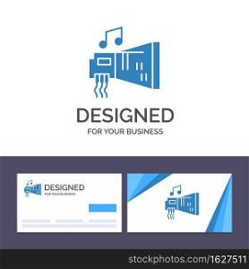 Creative Business Card and Logo template Audio, Blaster, Device, Hardware, Music Vector Illustration