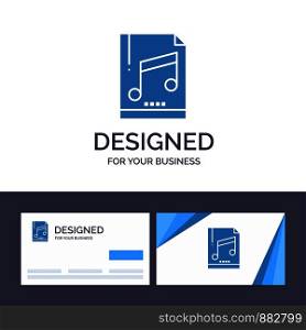 Creative Business Card and Logo template Audio, Computer, File, Mp3, Sample Vector Illustration