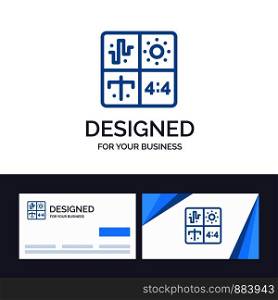Creative Business Card and Logo template Audio, Design, Development, Engineering, Process Vector Illustration
