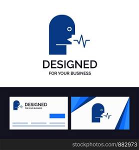 Creative Business Card and Logo template Audio, Human, Person, Speech, Talk Vector Illustration