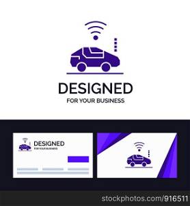 Creative Business Card and Logo template Auto, Car, Wifi, Signal Vector Illustration