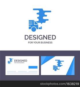 Creative Business Card and Logo template Automobile, Car, Emission, Gas, Pollution Vector Illustration
