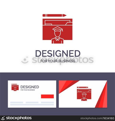 Creative Business Card and Logo template Avatar, Education, Graduate, Graduation, Scholar Vector Illustration