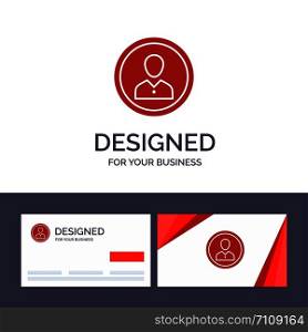 Creative Business Card and Logo template Avatar, Human, Man, People, Person, Profile, User Vector Illustration