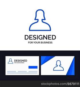 Creative Business Card and Logo template Avatar, Support, Woman Vector Illustration