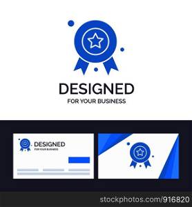 Creative Business Card and Logo template Award, Award Badge, Award Ribbon, Badge Vector Illustration