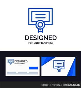Creative Business Card and Logo template Award, Certificate, Degree, Diploma Vector Illustration