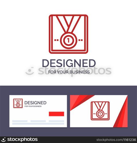 Creative Business Card and Logo template Award, Medal, Star, Winner, Trophy Vector Illustration