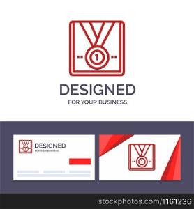 Creative Business Card and Logo template Award, Medal, Star, Winner, Trophy Vector Illustration