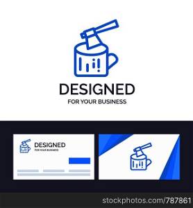 Creative Business Card and Logo template Ax, Log, Timber, Wood Vector Illustration