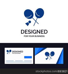 Creative Business Card and Logo template Badminton, Racket, Sports, Spring Vector Illustration