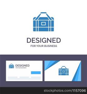 Creative Business Card and Logo template Bag, Equipment, Gym, Sports Vector Illustration