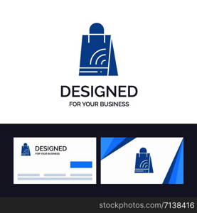 Creative Business Card and Logo template Bag, Handbag, Wifi, Shopping Vector Illustration