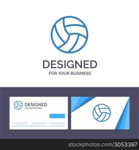 Creative Business Card and Logo template Ball, Volley, Volleyball, Sport Vector Illustration