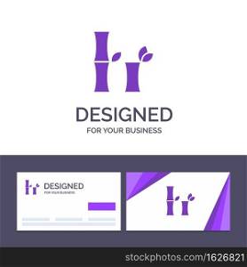 Creative Business Card and Logo template Bamboo, China, Chinese Vector Illustration