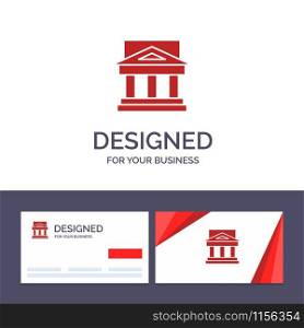 Creative Business Card and Logo template Bank, Architecture, Building, Court, Estate, Government, House, Property Vector Illustration