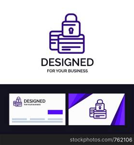 Creative Business Card and Logo template Banking, Card, Credit, Payment, Secure, Security Vector Illustration