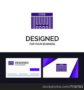 Creative Business Card and Logo template Bar, Barcode, Code, Shopping Vector Illustration