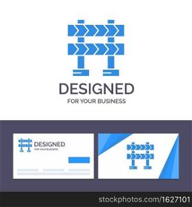 Creative Business Card and Logo template Barricade, Barrier, Construction Vector Illustration