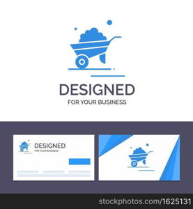 Creative Business Card and Logo template Barrow, Garden, Trolley, Truck, Wheelbarrow Vector Illustration