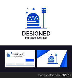 Creative Business Card and Logo template Base, Colony, Construction, Dome, Habitation Vector Illustration