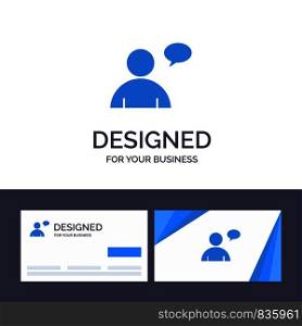 Creative Business Card and Logo template Basic, Chatting, User Vector Illustration