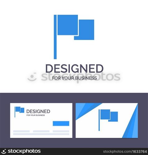 Creative Business Card and Logo template Basic, Flag, Ui Vector Illustration