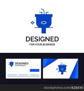 Creative Business Card and Logo template Basin, Bathroom, Cleaning, Shower, Wash Vector Illustration