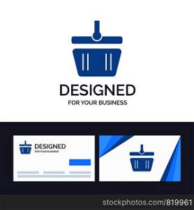 Creative Business Card and Logo template Basket, Cart, Shopping, Spring Vector Illustration