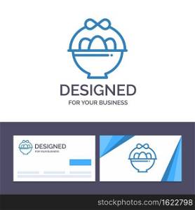 Creative Business Card and Logo template Basket, Egg, Easter Vector Illustration