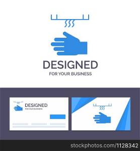 Creative Business Card and Logo template Bath, Bathroom, Cleaning, Dryer, Hand Vector Illustration