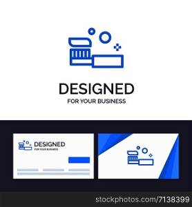 Creative Business Card and Logo template Bath, Bathroom, Cleaning, Shower, Toothbrush Vector Illustration