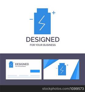 Creative Business Card and Logo template Battery, Eco, Ecology, Energy, Environment Vector Illustration