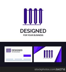Creative Business Card and Logo template Battery, Heater, Hot, Radiator, Heating Vector Illustration