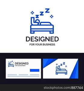 Creative Business Card and Logo template Bed, Bedroom, Clean, Cleaning Vector Illustration