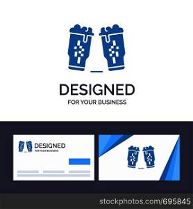Creative Business Card and Logo template Beer, Drink, Wine, Glass, Ireland Vector Illustration