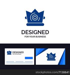Creative Business Card and Logo template Best, Crown, King, Madrigal Vector Illustration