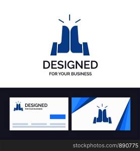 Creative Business Card and Logo template Best, Five, Friends, High Vector Illustration