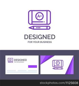 Creative Business Card and Logo template Best Grade, Achieve, Education Vector Illustration