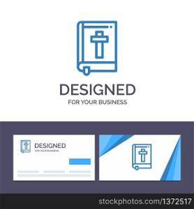 Creative Business Card and Logo template Bible, Book, Easter, Religion Vector Illustration
