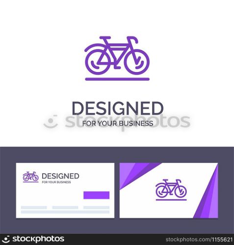 Creative Business Card and Logo template Bicycle, Movement, Walk, Sport Vector Illustration