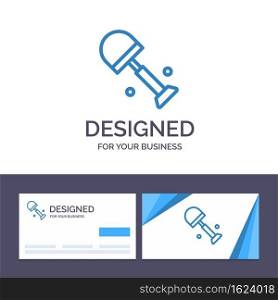 Creative Business Card and Logo template Big, Shovel, Shovels, Spring Vector Illustration