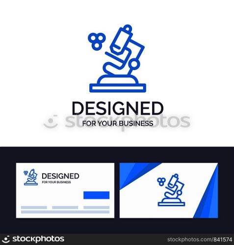 Creative Business Card and Logo template Biology, Microscope, Science Vector Illustration