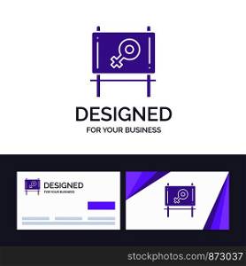 Creative Business Card and Logo template Board, Ad, Message Vector Illustration
